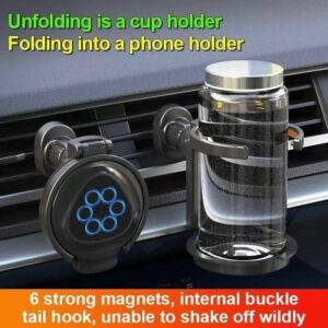 Support Voiture 2-en-1 Porte-Gobelet & Téléphone